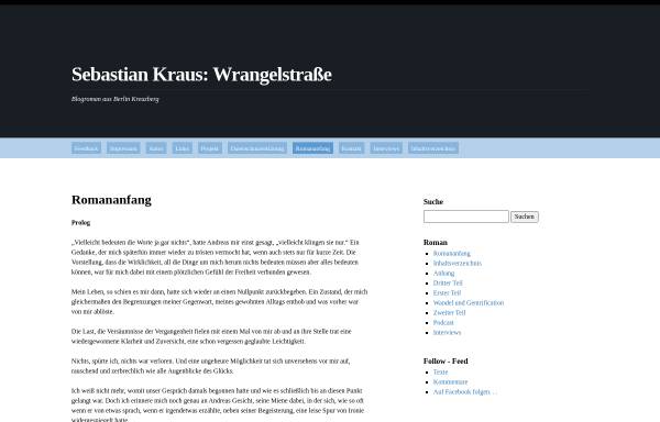 Vorschau von wrangelstrasse-blog.de, Sebastian Kraus: Wrangelstrasse.