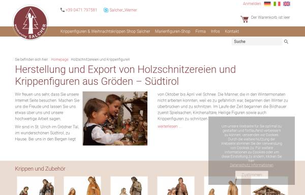 Vorschau von www.salcher.com, Salcher - Holzschnitzereien und Krippenfiguren