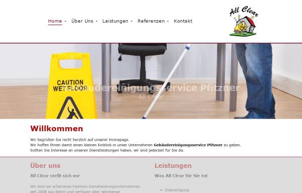 Vorschau von www.all-clear.de, Gebäudereinigungsservice Schmidt & Pfitzner GbR