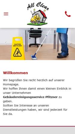 Vorschau der mobilen Webseite www.all-clear.de, Gebäudereinigungsservice Schmidt & Pfitzner GbR