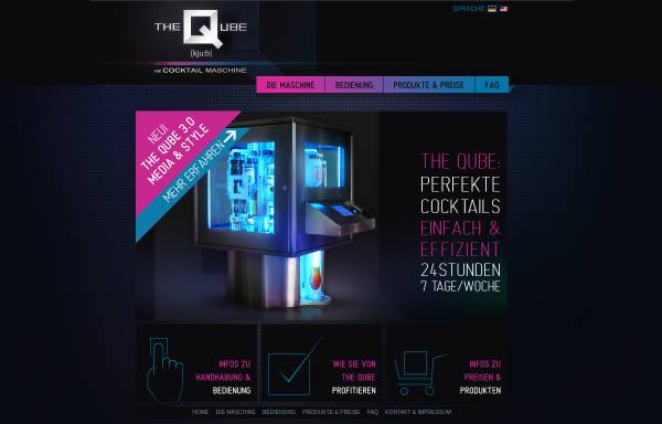 Vorschau von www.theqube.de, THE QUBE: Die einzigartige Cocktailmaschine