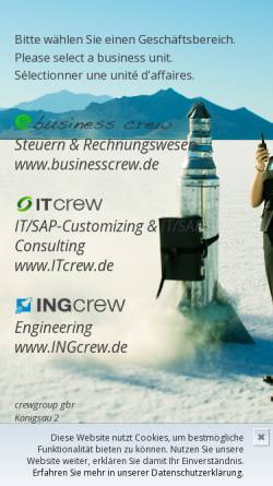 Vorschau der mobilen Webseite www.projectcrew.de, project crew GbR