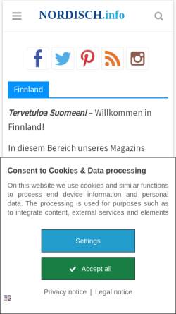 Vorschau der mobilen Webseite finnland-ruft.de, Finnland ruft! Hilfreiche Reiseinformationen