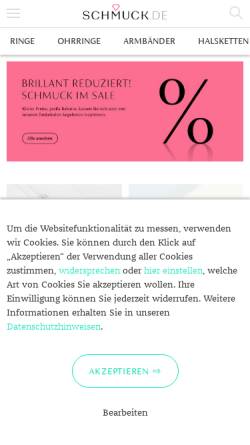 Vorschau der mobilen Webseite www.schmuck.de, Schmuck.de - Ihr Juwelier im Web