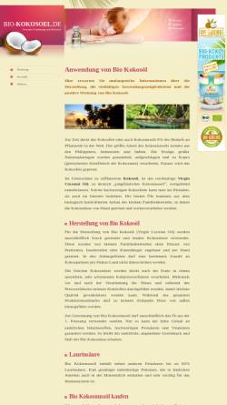 Vorschau der mobilen Webseite www.bio-kokosoel.de, Infomationen über Bio Kokosöl