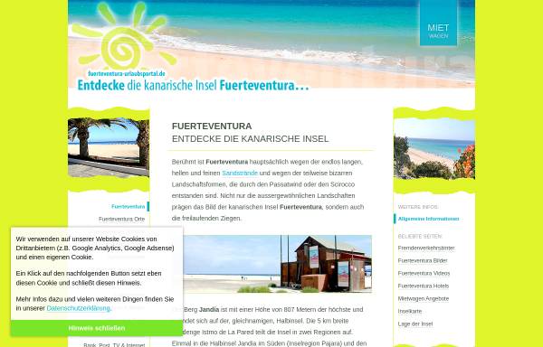Vorschau von www.fuerteventura-urlaubsportal.de, Fuerteventura Urlaubsportal