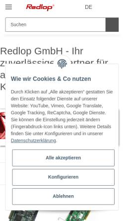 Vorschau der mobilen Webseite www.redlop.de, Redlop GbR - Onlineshop für EOL Produkte 
