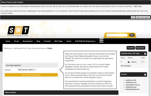 Vorschau von www.sportwettentalk.com, SportwettenTALK - Das Forum für Sportwetter