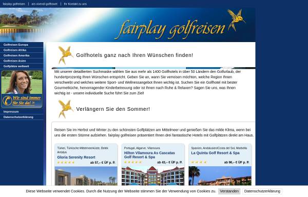 Vorschau von www.fairplay-golfreisen.de, Fairplay Golfreisen