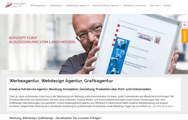 Vorschau von www.konzept-fuenf.de, Werbeagentur Konzept - fünf