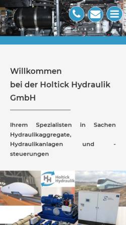 Vorschau der mobilen Webseite www.holtick-hydraulik.de, Holtick Hydraulik in Dorsten