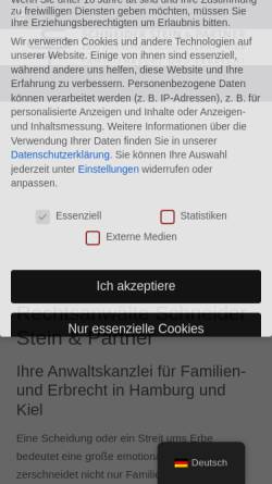 Vorschau der mobilen Webseite www.anwaelte-schneider-stein.de, Kanzlei Schneider Stein - Rechtsanwalt in Hamburg für Familienrecht