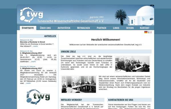 Vorschau von www.t-w-g.org, Die Tunesische Wissenschaftliche Gesellschaft e.V.