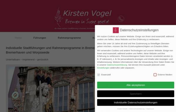 Vorschau von www.bremen-in-szene.de, Bremen in Szene gesetzt - Kirsten Vogel Stadtführungen