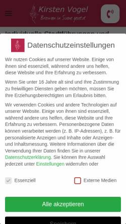 Vorschau der mobilen Webseite www.bremen-in-szene.de, Bremen in Szene gesetzt - Kirsten Vogel Stadtführungen
