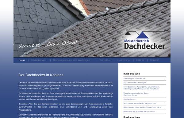 Vorschau von www.der-dachdecker-koblenz.de, Dachdeckermeister Alfred Zethmeier-Karbach