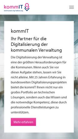 Vorschau der mobilen Webseite www.komm-it.de, KommIT Gesellschaft für Informationstechnik mbH