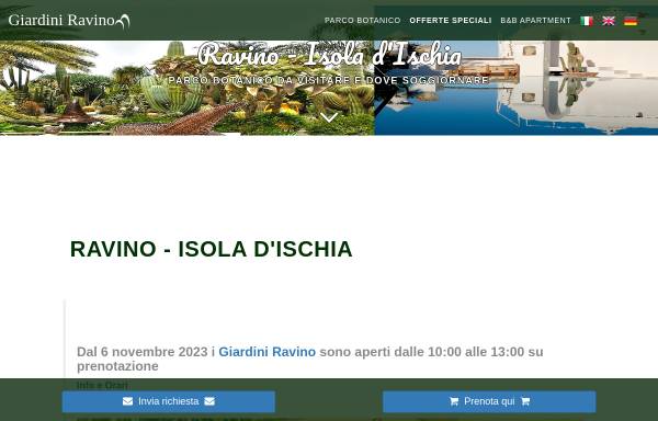Vorschau von www.ravino.it, Ravino - Ferienwohnungen mitten in einem Botanischen Garten 