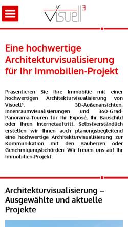 Vorschau der mobilen Webseite www.visuell-hoch3.de, Visuell³ - Architekturvisualisierungen