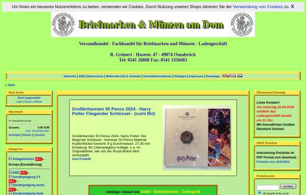 Vorschau von www.muenzen-am-dom.de, Briefmarken & Münzen am Dom