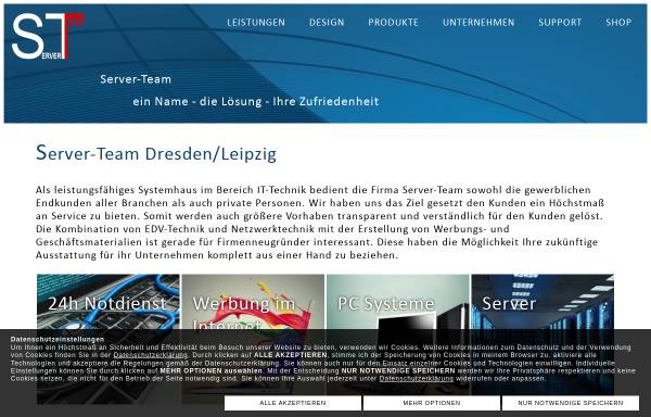 Vorschau von www.server-team.de, Server-Team - Ihr IT Spezialist mit 24h Notdienst