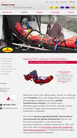 Vorschau der mobilen Webseite www.redvac.com, RedVac Rettungstechnik - Patientensicherung und Notfallausrüstung für Transporte im Rettungswesen