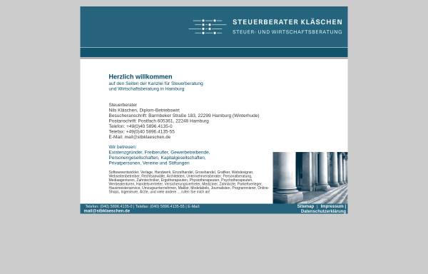 Vorschau von www.steuerberater-rechtsanwalt-hamburg.de, Kläschen & Pfeiffer