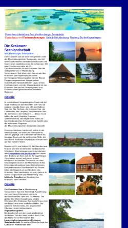 Vorschau der mobilen Webseite www.krakower-seenplatte.de, Die Krakower Seenplatte
