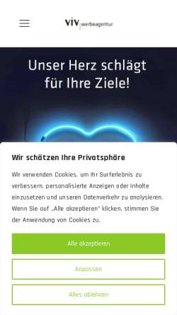 Vorschau der mobilen Webseite www.viv-werbeagentur.de, ViV Werbeagentur