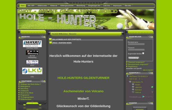 Golf Informationsseite der Hole-Hunters-Gilde