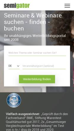 Vorschau der mobilen Webseite www.semigator.de, Semigator