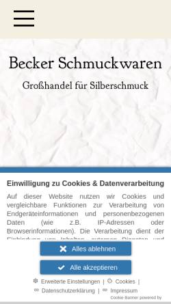 Vorschau der mobilen Webseite www.becker-schmuckwaren.de, Becker Schmuckwaren