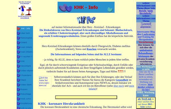 Vorschau von www.khk-info.de, Ein Betroffener berichtet - Informationsseite über Herz Kreislauf Erkrankungen - Herzinfarkt