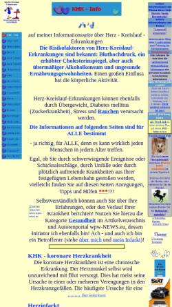 Vorschau der mobilen Webseite www.khk-info.de, Ein Betroffener berichtet - Informationsseite über Herz Kreislauf Erkrankungen - Herzinfarkt