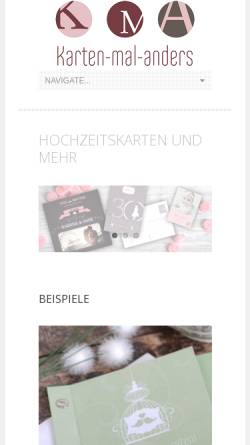 Vorschau der mobilen Webseite www.karten-mal-anders.de, Hochzeitskarten von Karten-mal-anders
