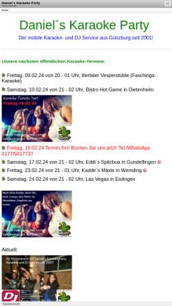 Vorschau der mobilen Webseite www.karaoke-günzburg.de, Daniels Karaoke Party
