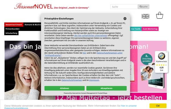 Vorschau von www.personalnovel.de, Ein persönliches Buch von PersonalNOVEL