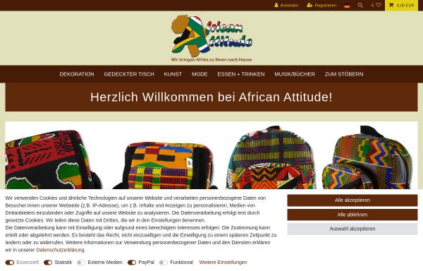 Vorschau von www.afrika-shop24.de, African Attitude - Online Shop für Afrika Deko und mehr