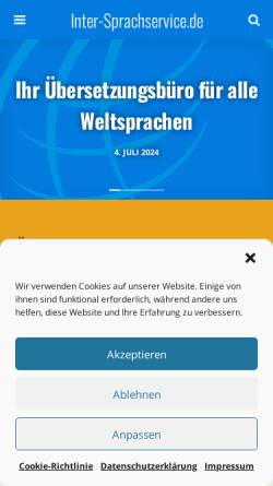 Vorschau der mobilen Webseite www.inter-sprachservice.de, Inter-Sprachservice - Übersetzungsbüro für Lokalisierungen