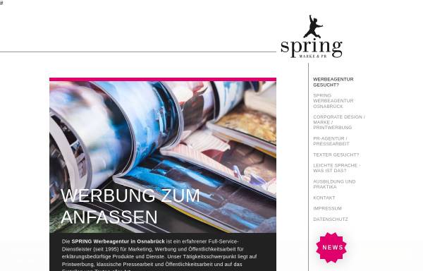 Vorschau von www.spring-werbeagentur.de, SPRING Werbeagentur und PR-Agentur