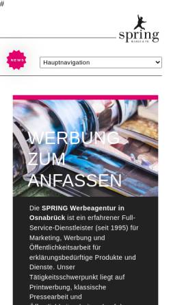 Vorschau der mobilen Webseite www.spring-werbeagentur.de, SPRING Werbeagentur und PR-Agentur