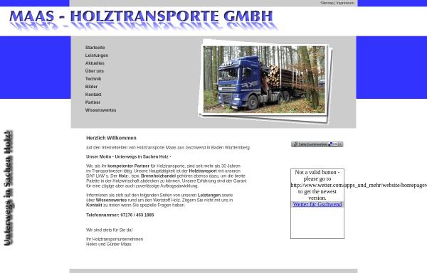 Vorschau von www.maas-holztransporte.de, Maas Holztransporte: Unterwegs in Sachen Holz