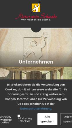 Vorschau der mobilen Webseite naturstein-schwabe.de, Naturstein Schwabe