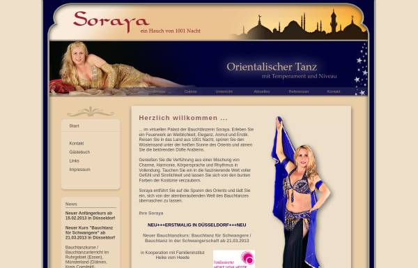 Vorschau von www.bauchtaenzerin-soraya.de, Soraya - Ein Hauch von 1001 Nacht