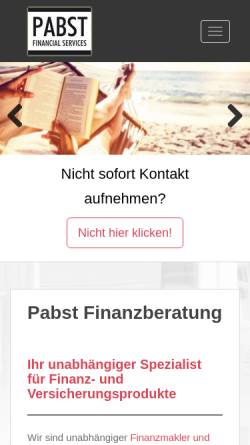 Vorschau der mobilen Webseite www.pafis.de, Pabst Financial Services