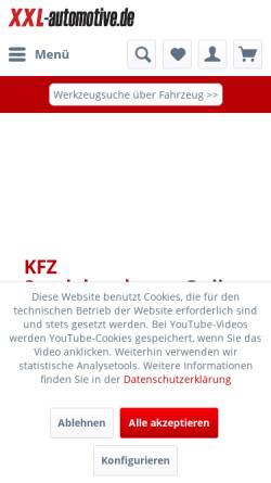 Vorschau der mobilen Webseite www.xxl-automotive.de, XXL-Automotive Ltd & Co KG
