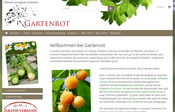 Vorschau von www.gartenrot.com, Kräutergärtnerei Gartenrot