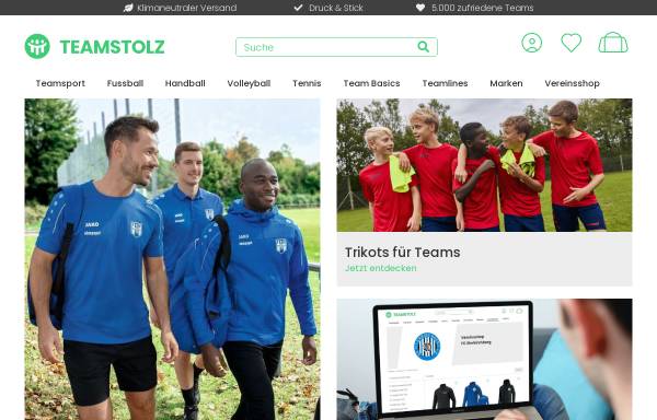 Vorschau von www.teamstolz.de, Online Shop von teamstolz: Trikotsatz für Vereine
