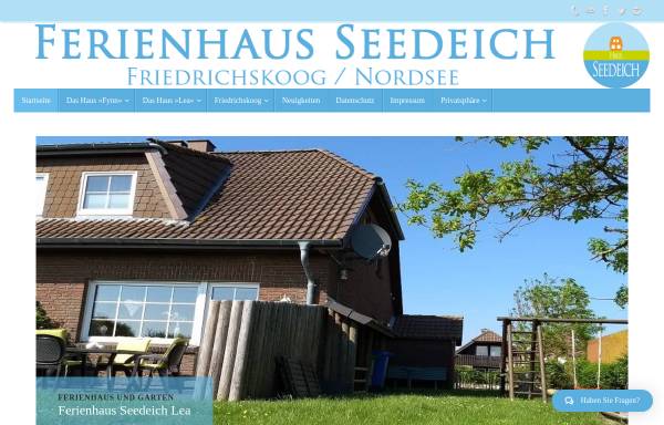 Vorschau von www.haus-seedeich.de, Ferienhaus Haus Seedeich an der Nordsee in Friedrichskoog Spitze