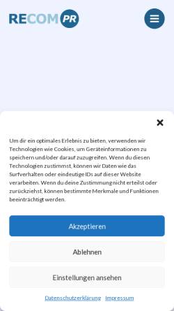 Vorschau der mobilen Webseite recompr.de, ReComPR - Full-Service-Agentur für PR, Marketing und Werbung